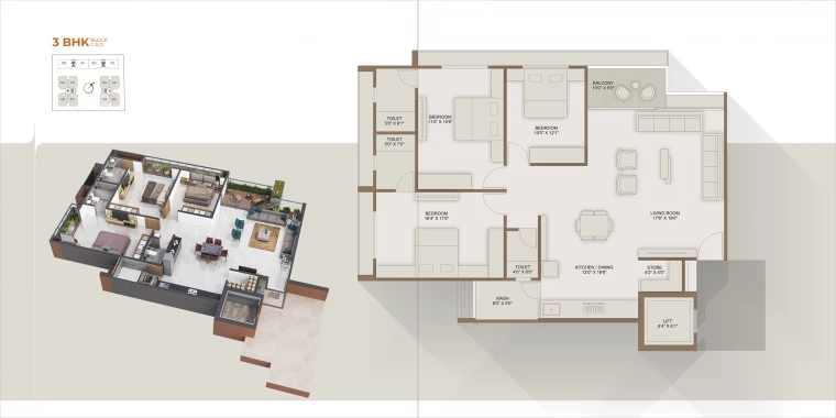 3BHK Block C&D