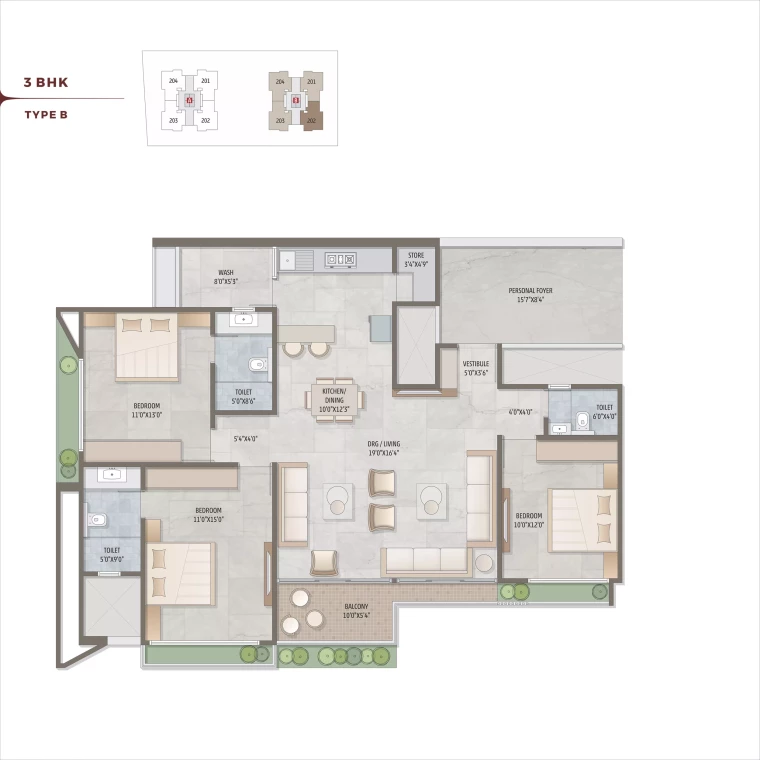 3BHK Type-B